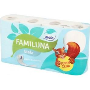 Mola Familijna, papier toaletowy 2-warstwowy, biały, 8 rolek - zdjęcie produktu