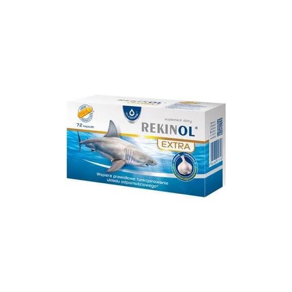 Rekinol Extra, olej z wątroby rekina, kapsułki, 72 szt. Rekinol Extra, olej z wątroby rekina, kapsułki, 72 szt. - zdjęcie produktu