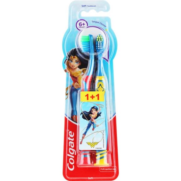 Colgate Wonder Woman, szczoteczka do zębów dla dzieci od 6 lat, soft, 2 szt. - zdjęcie produktu
