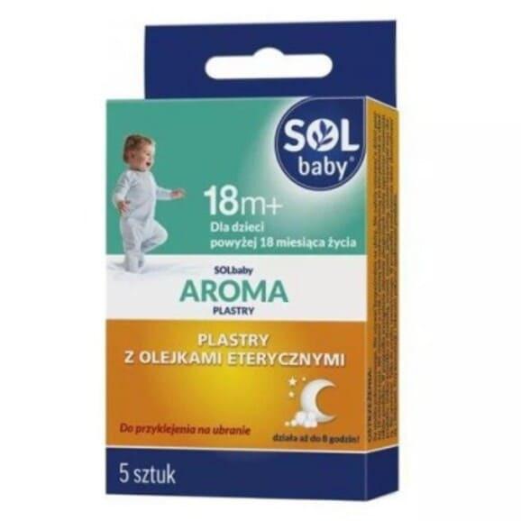 SOLbaby Aroma, plastry na ubranka niwelujące uczucie zatkanego noska u dzieci 18m+, 5 szt. - zdjęcie produktu