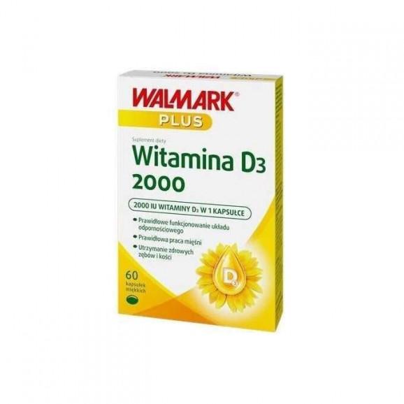 Walmark Plus, witamina D3 2000, kapsułki, 60 szt. - zdjęcie produktu