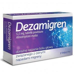 Dezamigren, tabletki przeciwmigrenowe 12,5 mg, 2 szt. - zdjęcie produktu