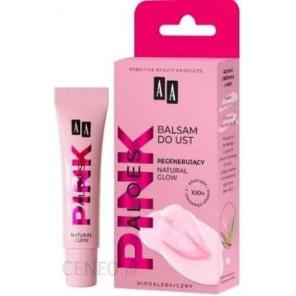 AA Aloes Pink, regenerujący balsam do ust, natural glow, 10 g - zdjęcie produktu