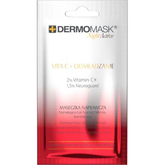 L'BIOTICA Dermomask Night Active Vita C+ Odmładzanie, maseczka naprawcza, 12 ml - zdjęcie produktu