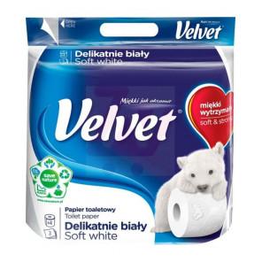 Velvet, papier toaletowy, biały, 4 rolki, 1 szt. - zdjęcie produktu