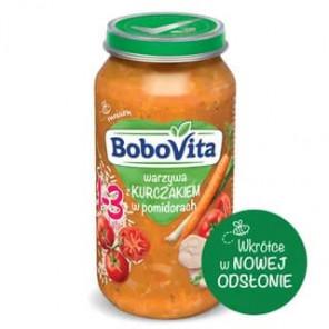 BoboVita Junior Obiadek, warzywa z kurczakiem w pomidorach, od 1-3 lat, 250 g - zdjęcie produktu