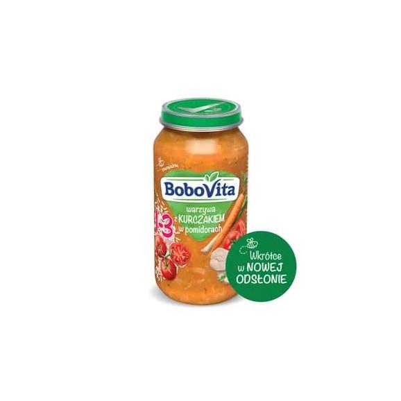 BoboVita Junior Obiadek, warzywa z kurczakiem w pomidorach, od 1-3 lat, 250 g - zdjęcie produktu