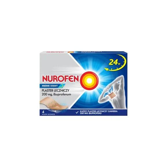 Nurofen 200 mg, mięśnie i stawy, plaster leczniczy, 4 szt. - zdjęcie produktu
