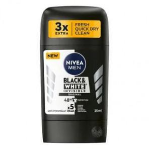 Nivea MEN Black&White Invisible 48h Original, antyperspirant w sztyfcie dla mężczyzn, 50 ml - zdjęcie produktu