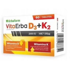 Erbafarm VitaErba D3+K2, tabletki, 60 szt. - zdjęcie produktu