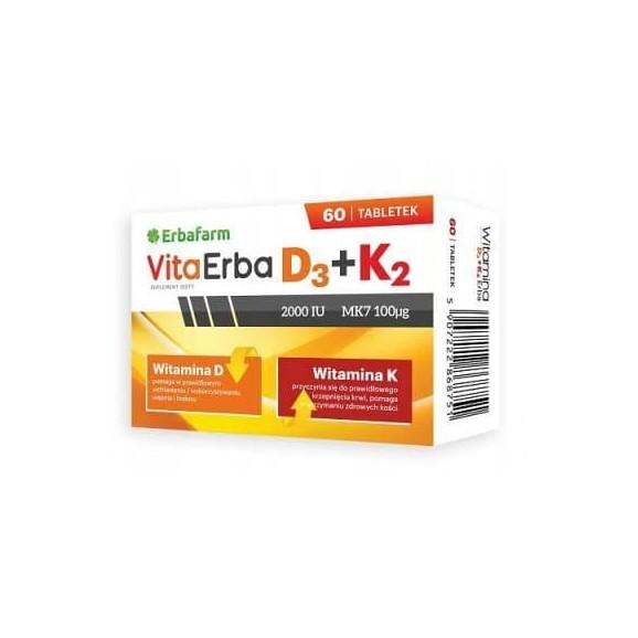 VitaErba D3 + K2 – suplement diety (60 tabletek) VitaErba D3 + K2 – suplement diety (60 tabletek) - zdjęcie produktu