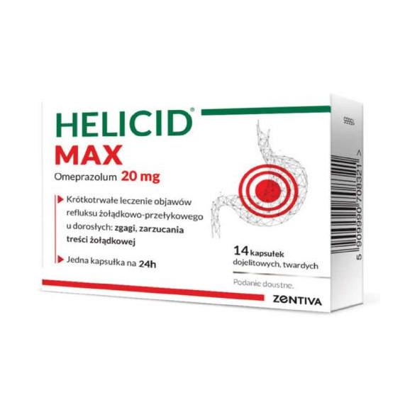 Helicid Max, 20 mg, kapsułki dojelitowe twarde, 14 szt. - zdjęcie produktu