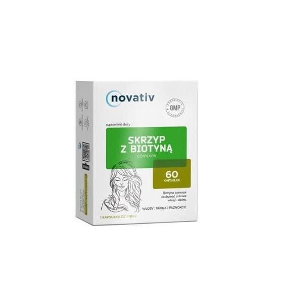 Novativ Skrzyp z biotyną complex, kapsułki, 60 szt. - zdjęcie produktu