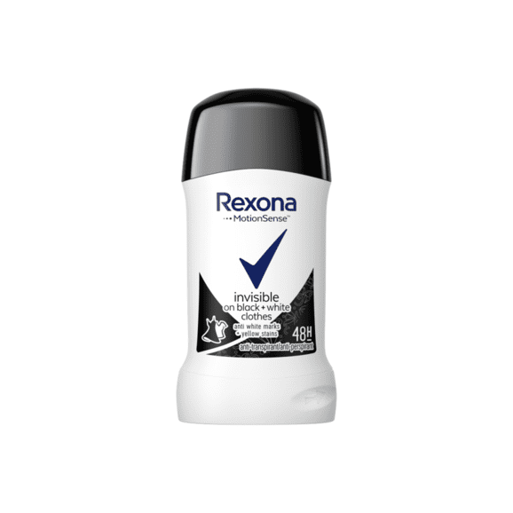 Rexona Invisible Black&White, antyperspirant, sztyft, 40 ml - zdjęcie produktu