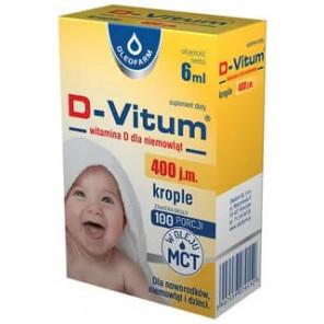 D-Vitum 400 j.m., witamina D dla noworodków, krople doustne, 6 ml - zdjęcie produktu