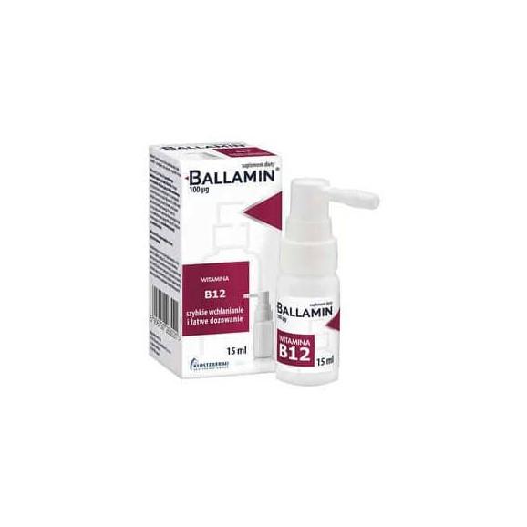 Ballamin, witamina B12 100 mg, aerozol doustny, 15 ml - zdjęcie produktu