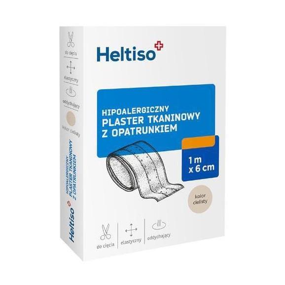 Heltiso, plaster tkaninowy z opatrunkiem 1 m x 6 cm, 1 szt. - zdjęcie produktu