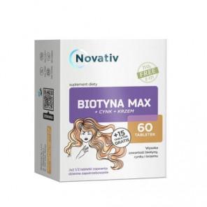 Novativ Biotyna Max+Cynk+Krzem, tabletki, 75 szt. - zdjęcie produktu