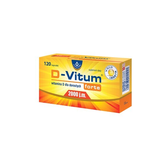 D-Vitum Forte 2000 j.m., kapsułki z witaminą D dla dorosłych, 120 szt. - zdjęcie produktu
