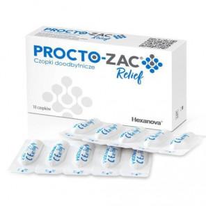 Hexanova Procto-Zac Relief, czopki doodbytnicze, 10 szt. - zdjęcie produktu