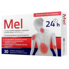 Mel 7,5 mg, tabletki ulegające rozpadowi w jamie ustnej, 30 szt. - zdjęcie produktu