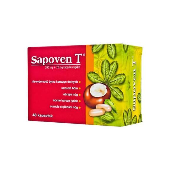 Sapoven T 200 mg + 20 mg, kapsułki, 48 szt. - zdjęcie produktu