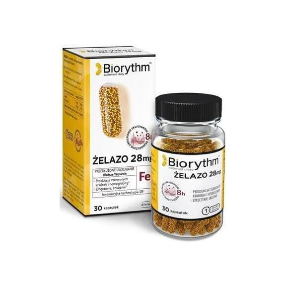 Biorythm Żelazo 28 mg, kapsułki, 30 szt. - zdjęcie produktu