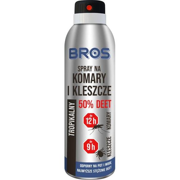 Bros, spray na komary i kleszcze, 50% DEET, 180 ml - zdjęcie produktu