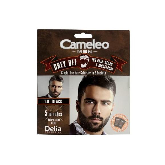 Cameleo Men Grey Off, farba do włosów, brody i wąsów, 1.0 Black, 2 x 15 ml - zdjęcie produktu