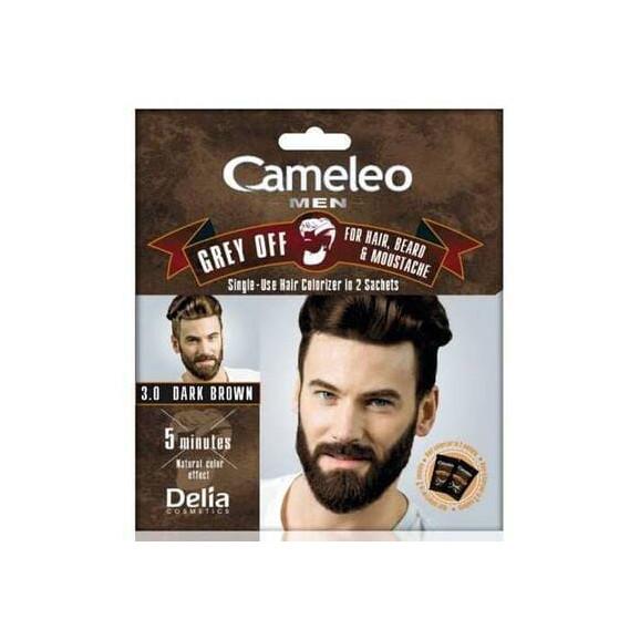 Cameleo Men Grey Off, farba do włosów, brody i wąsów, 3.0 Dark Brown, 2 x 15 ml - zdjęcie produktu