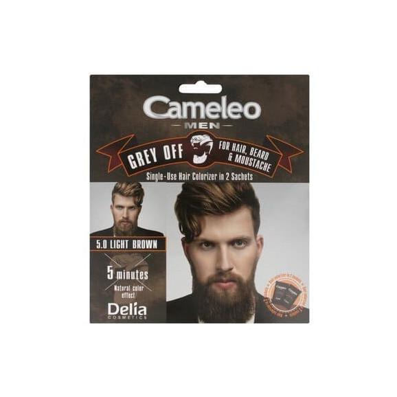 Cameleo Men Grey Off, farba do włosów, brody i wąsów, 5.0 Light Brown, 2 x 15 ml - zdjęcie produktu