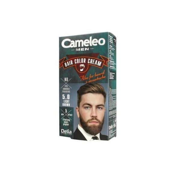 Cameleo Men Hair Color Cream, farba do włosów, brody i wąsów, 5.0 Light Brown, 30 ml - zdjęcie produktu
