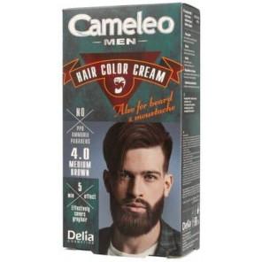 Cameleo Men Hair Color Cream, farba do włosów, brody i wąsów, 4.0 Medium Brown, 30 ml - zdjęcie produktu