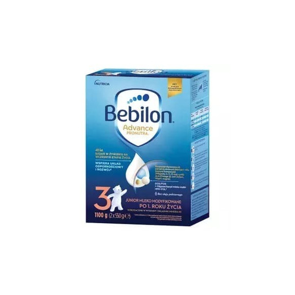Bebilon 3 Pronutra­-Advance, mleko modyfikowane po 1. roku, proszek, 1000 g (2 x 550 g) - zdjęcie produktu