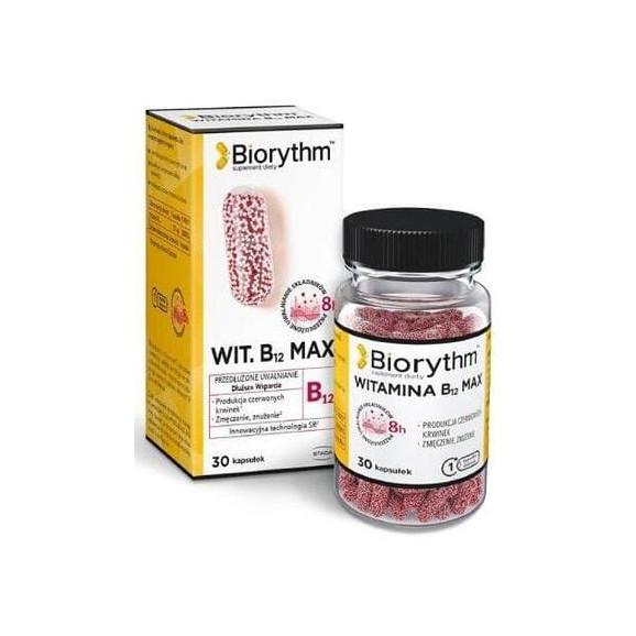Biorythm Witamina B12 Max, kapsułki, 30 szt. - zdjęcie produktu