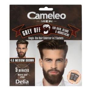 Cameleo Men Grey Off, farba do włosów, brody i wąsów, 4.0 Medium Brown, 2 x 15 ml - zdjęcie produktu