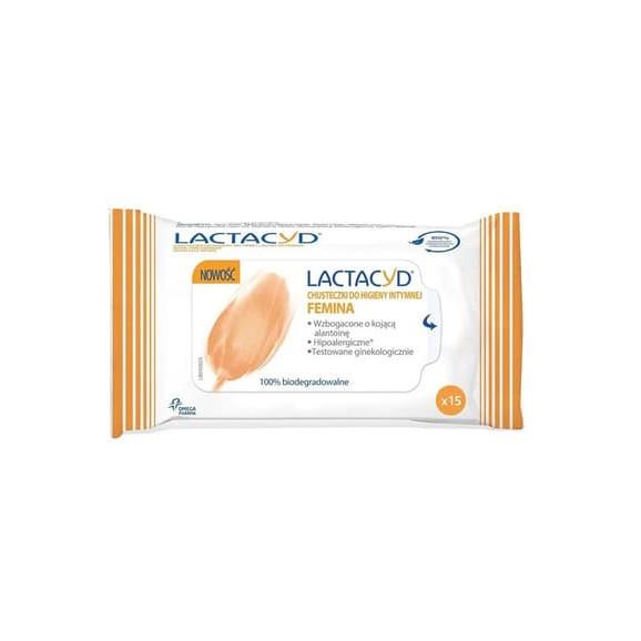 Lactacyd Femina, chusteczki do higieny intymnej, 15 szt. - zdjęcie produktu