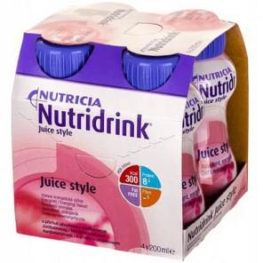 Nutridrink Juice Style, płyn o smaku truskawkowym, 4 x 200 ml - zdjęcie produktu