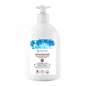 Barwa Naturalna, hipoalergiczne szare mydło wpłynie z ekstraktem z lnu, 500 ml - zdjęcie produktu