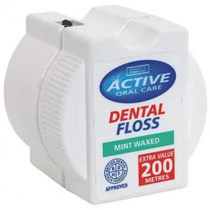 Beauty Formulas Active Oral Care, nić dentystyczna, miętowa, woskowana, 200 m, 1 szt. - zdjęcie produktu