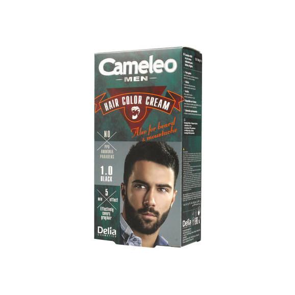 Cameleo Men Hair Color Cream, farba do włosów, brody i wąsów, 1.0 Black, 30 ml - zdjęcie produktu
