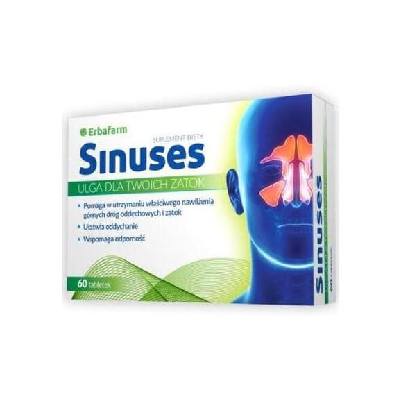 Erbafarm Sinuses, tabletki, 60 szt. - zdjęcie produktu