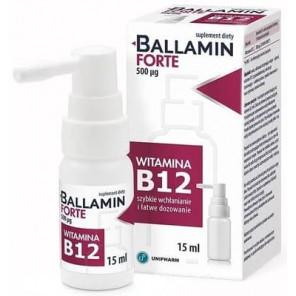 Ballamin Forte, witamina B12 500 µg, aerozol doustny, 15 ml - zdjęcie produktu