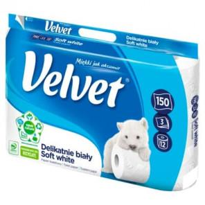 Velvet Delikatnie Biały, papier toaletowy, 12 szt. - zdjęcie produktu