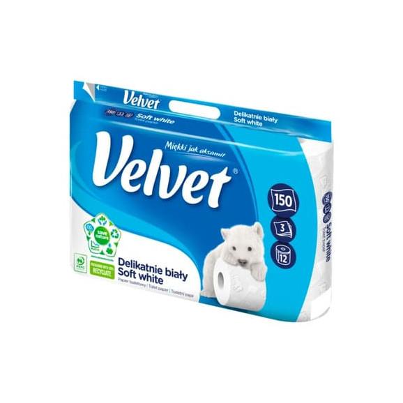 Velvet Delikatnie Biały, papier toaletowy, 12 szt. - zdjęcie produktu