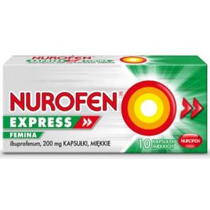 Nurofen Express Femina 200 mg, kapsułki miękkie, 10 szt. - zdjęcie produktu