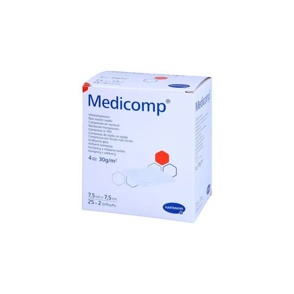 Kompres włókninowy Medicomp, 7,5x7,5 cm, 50 szt. - zdjęcie produktu