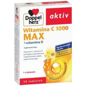 Doppelherz aktiv Witamina C 1000 Max + witamina D, tabletki, 30 szt. - zdjęcie produktu
