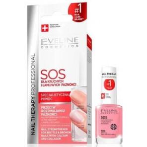 Eveline Cosmetics Nail Therapy Professional SOS, odżywka do paznokci kruchych i łamliwych, 12 ml - zdjęcie produktu