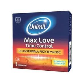 Unimil Max Love Time Control, prezerwatywy lateksowe nawilżane, 3 szt. - zdjęcie produktu
